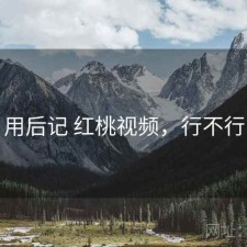 用后记 红桃视频，行不行