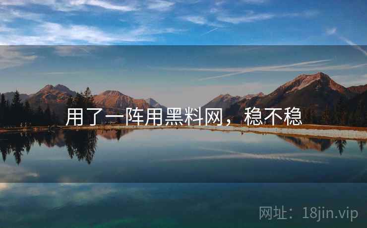 用了一阵用黑料网，稳不稳  第1张